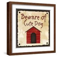 Beware of Cute Dog-null-Framed Art Print