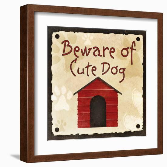 Beware of Cute Dog-null-Framed Art Print