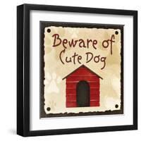 Beware of Cute Dog-null-Framed Art Print