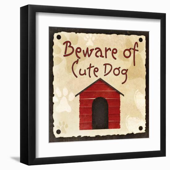Beware of Cute Dog-null-Framed Art Print