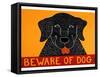 Beware Of Dog Black-Stephen Huneck-Framed Stretched Canvas