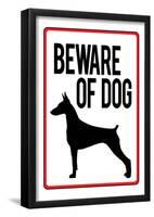 Beware of Dog Sign Art Print Poster-null-Framed Poster