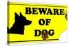 Beware of Dog Sign-ValentinT-Stretched Canvas