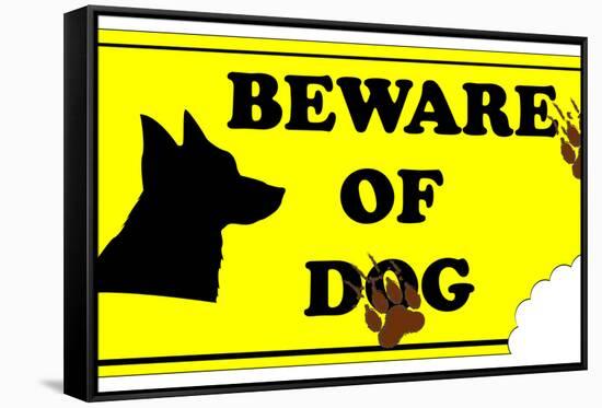 Beware of Dog Sign-ValentinT-Framed Stretched Canvas