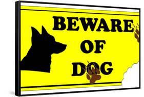 Beware of Dog Sign-ValentinT-Framed Stretched Canvas