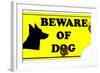 Beware of Dog Sign-ValentinT-Framed Art Print
