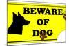 Beware of Dog Sign-ValentinT-Mounted Art Print