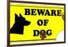 Beware of Dog Sign-ValentinT-Framed Art Print