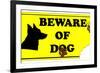 Beware of Dog Sign-ValentinT-Framed Art Print