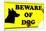 Beware of Dog Sign-ValentinT-Mounted Art Print