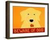 Beware Of Dog Yellow-Stephen Huneck-Framed Giclee Print