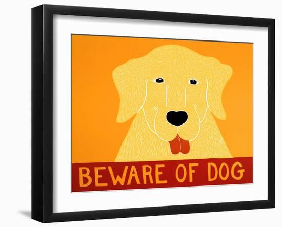 Beware Of Dog Yellow-Stephen Huneck-Framed Giclee Print