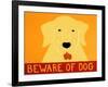 Beware Of Dog Yellow-Stephen Huneck-Framed Giclee Print