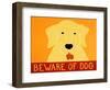 Beware Of Dog Yellow-Stephen Huneck-Framed Premium Giclee Print