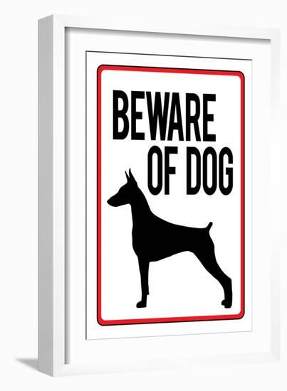 Beware of Dog-null-Framed Art Print