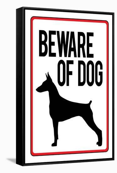 Beware of Dog-null-Framed Stretched Canvas