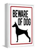 Beware of Dog-null-Framed Stretched Canvas