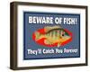 Beware of Fish-Mark Frost-Framed Giclee Print