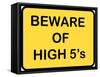 Beware of High 5's-null-Framed Stretched Canvas