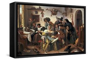 Beware of Luxury, circa 1663-Jan Havicksz. Steen-Framed Stretched Canvas