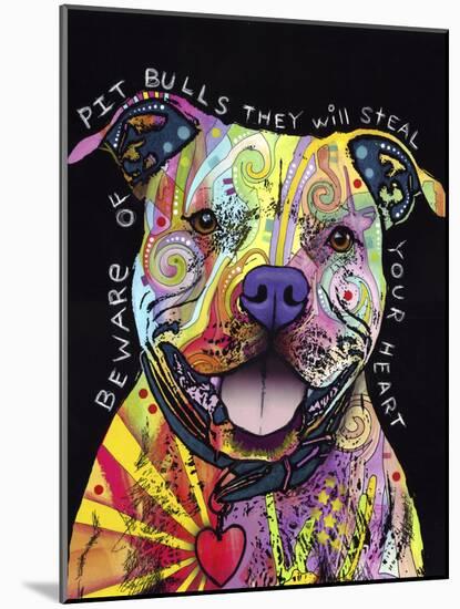 Beware of Pit Bulls-Dean Russo-Mounted Giclee Print