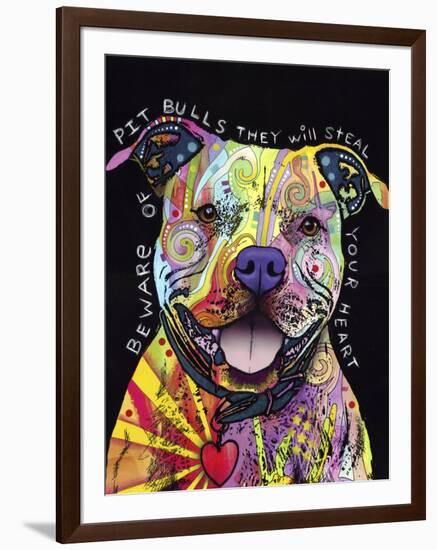 Beware of Pit Bulls-Dean Russo-Framed Giclee Print