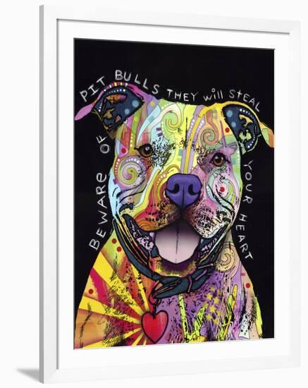 Beware of Pit Bulls-Dean Russo-Framed Giclee Print