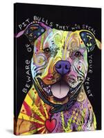 Beware of Pit Bulls-Dean Russo-Stretched Canvas