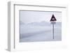 Beware of Polar Bear Traffic Sign on Ice Road-Stephen Studd-Framed Photographic Print