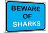 Beware of Sharks-null-Mounted Poster