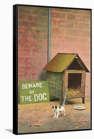 Beware of The Dog-null-Framed Stretched Canvas