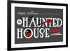 Beware of the Haunted House - Happy Halloween-Lantern Press-Framed Art Print