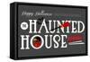 Beware of the Haunted House - Happy Halloween-Lantern Press-Framed Stretched Canvas