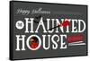 Beware of the Haunted House - Happy Halloween-Lantern Press-Framed Stretched Canvas