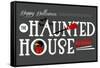 Beware of the Haunted House - Happy Halloween-Lantern Press-Framed Stretched Canvas