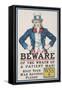 Beware of the Wrath of a Patient Man! Poster-James Montgomery Flagg-Framed Stretched Canvas