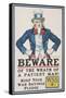 Beware of the Wrath of a Patient Man! Poster-James Montgomery Flagg-Framed Stretched Canvas