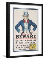 Beware of the Wrath of a Patient Man! Poster-James Montgomery Flagg-Framed Giclee Print