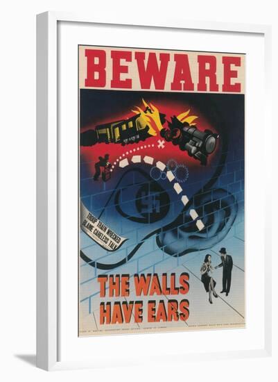 Beware, the Walls Have Ears-null-Framed Art Print