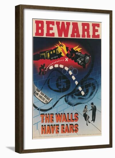 Beware, the Walls Have Ears-null-Framed Art Print