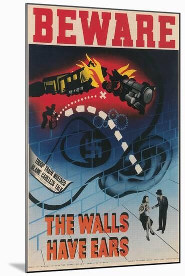 Beware, the Walls Have Ears-null-Mounted Art Print