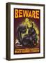 Beware this is Black Squirrel Country-Lantern Press-Framed Art Print