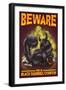 Beware this is Black Squirrel Country-Lantern Press-Framed Art Print