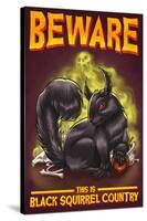 Beware this is Black Squirrel Country-Lantern Press-Stretched Canvas