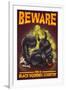 Beware this is Black Squirrel Country-Lantern Press-Framed Art Print