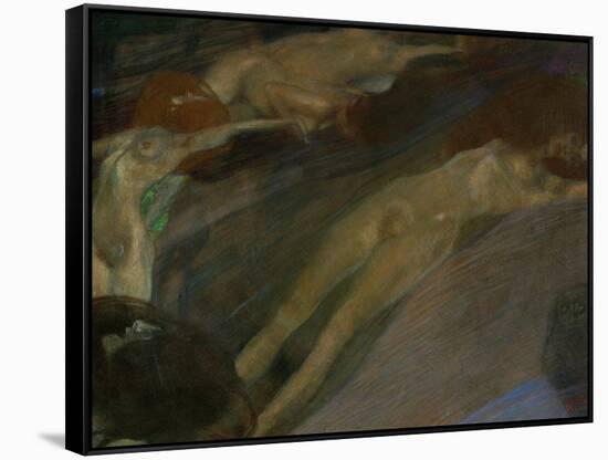 Bewegtes Wasser (Moving Water)-Gustav Klimt-Framed Stretched Canvas