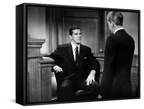 BEYOND A REASONABLE DOUBT, 1956 directed by FRITZ LANG Dana Andrews (b/w photo)-null-Framed Stretched Canvas