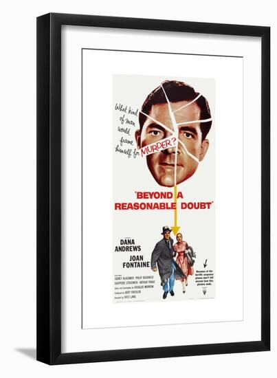 Beyond a Reasonable Doubt, Top: Dana Andrews; Bottom: Dana Andrews, Joan Fontaine, 1956-null-Framed Art Print