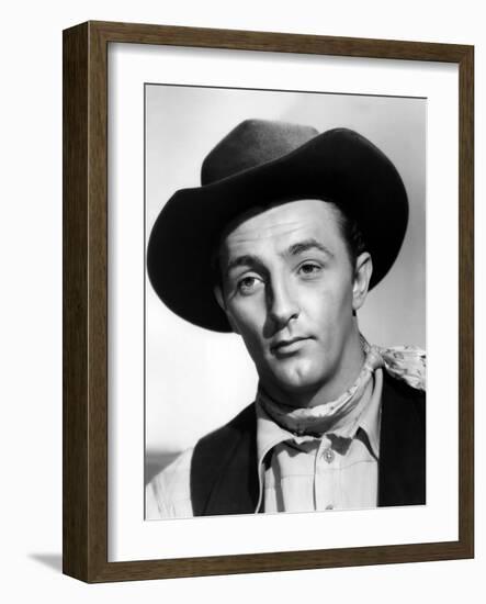 Beyond the Last Frontier by Howard Bretherton with Robert Mitchum, 1943 (b/w photo)-null-Framed Photo