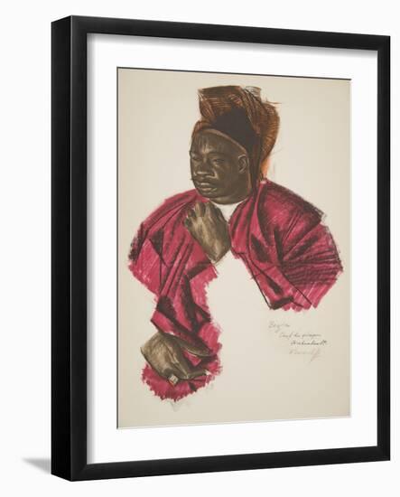 Bezou, Chef De Groupe (Fort Archambault), from Dessins Et Peintures D'afrique, Executes Au Cours De-Alexander Yakovlev-Framed Giclee Print